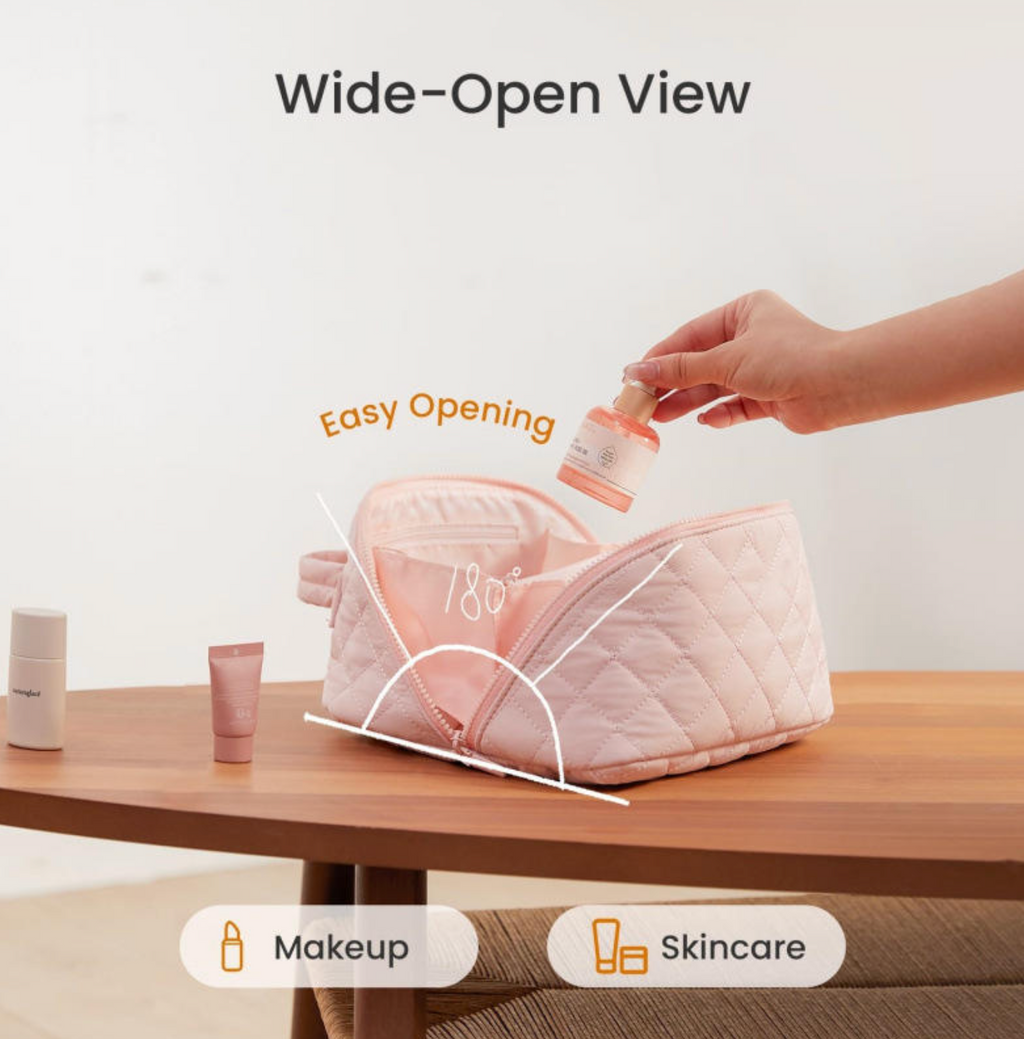 Aveloura™ Wide-Open Travel Makeup Bag